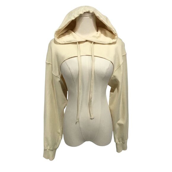 Zara Womens Cold Shoulder Hooded Sweatshirt - Picture 1 of 4